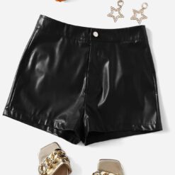 Shorts PU delgado - Negro