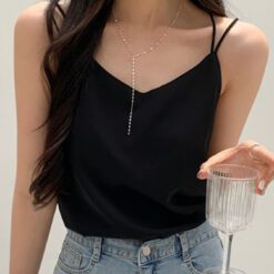 Top De Tirantes Sólido - Negro