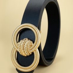 Cinturón elegante de hebilla redonda - Negro