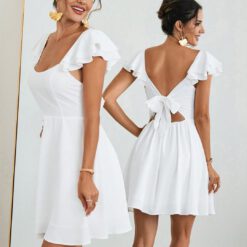 Vestido blanco sin mangas - Blanco