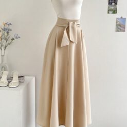 Conjunto Top de hombro oblicuo y falda A-line sobredimensionada - Multicolor