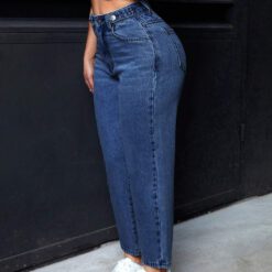Jeans casuales botones delanteros - Azul lavado medio