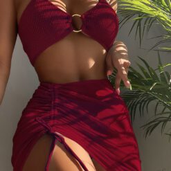 Conjunto de bikini de 3 piezas - Granate