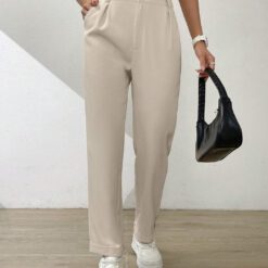 Pantalones plisados con bolsillo sesionado - Albaricoque