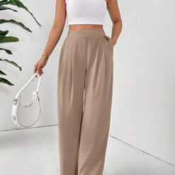 Pantalones holgados básicos casuales - Albaricoque