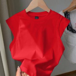 Camiseta casual unicolor Rojo