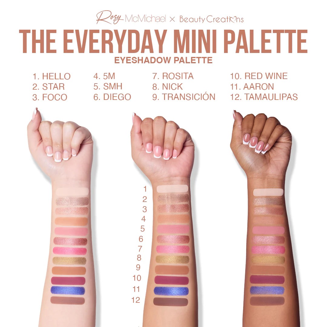 Rosy McMichael X Beauty Creations - Mini Paleta De Sombras - Rosy's Essentials Vol.1